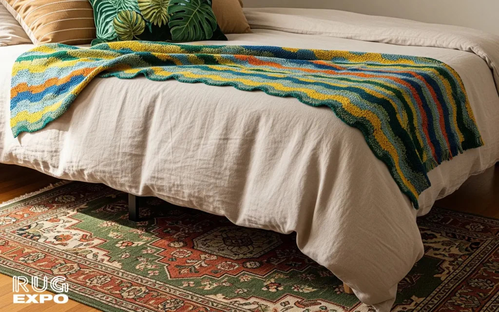 bedroom rug placement
