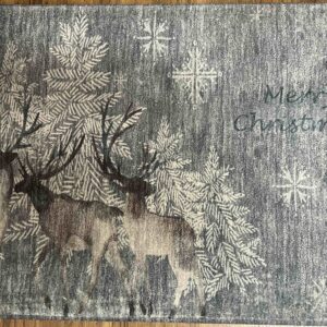 Merry & Bright Gray Rug Holiday