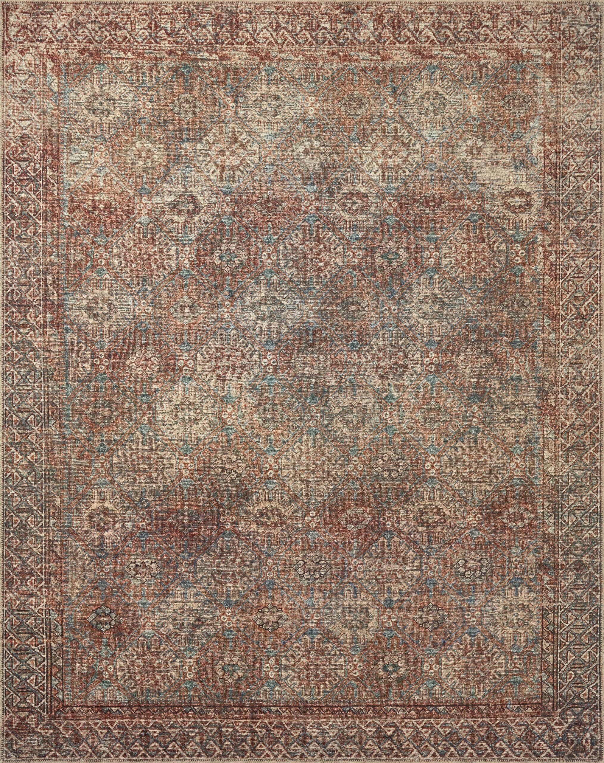 Amber Lewis x Loloi Aqua / Rust Rug