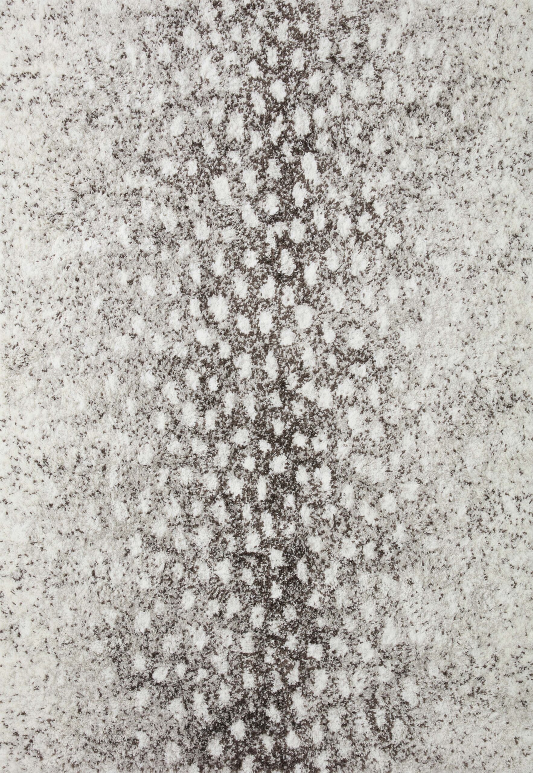 Loloi II Bliss Shag Grey / White Power-Loomed Polyester Rug