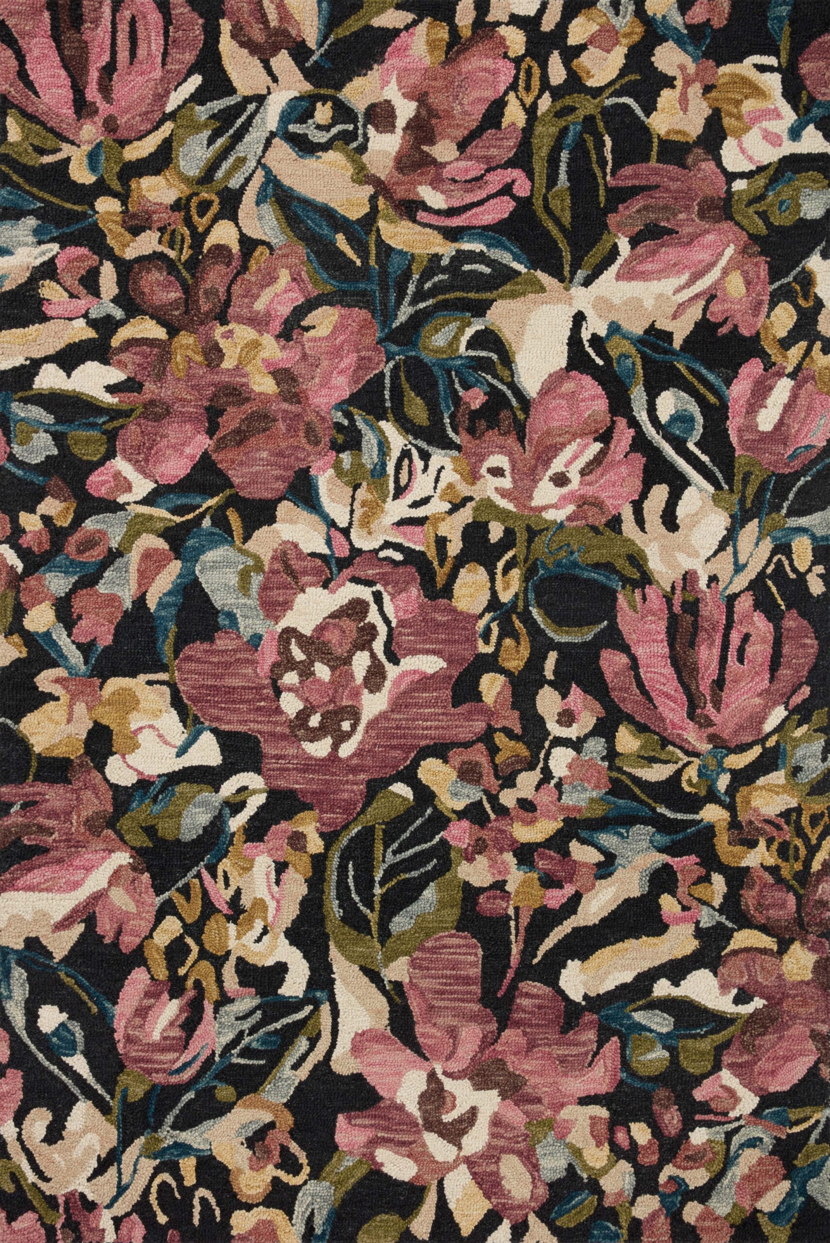 Loloi Belladonna Black / Black / Berry Rug
