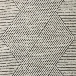 Loloi II Fabian Charcoal Charcoal / Ivory Abstract Polyester Area Rug