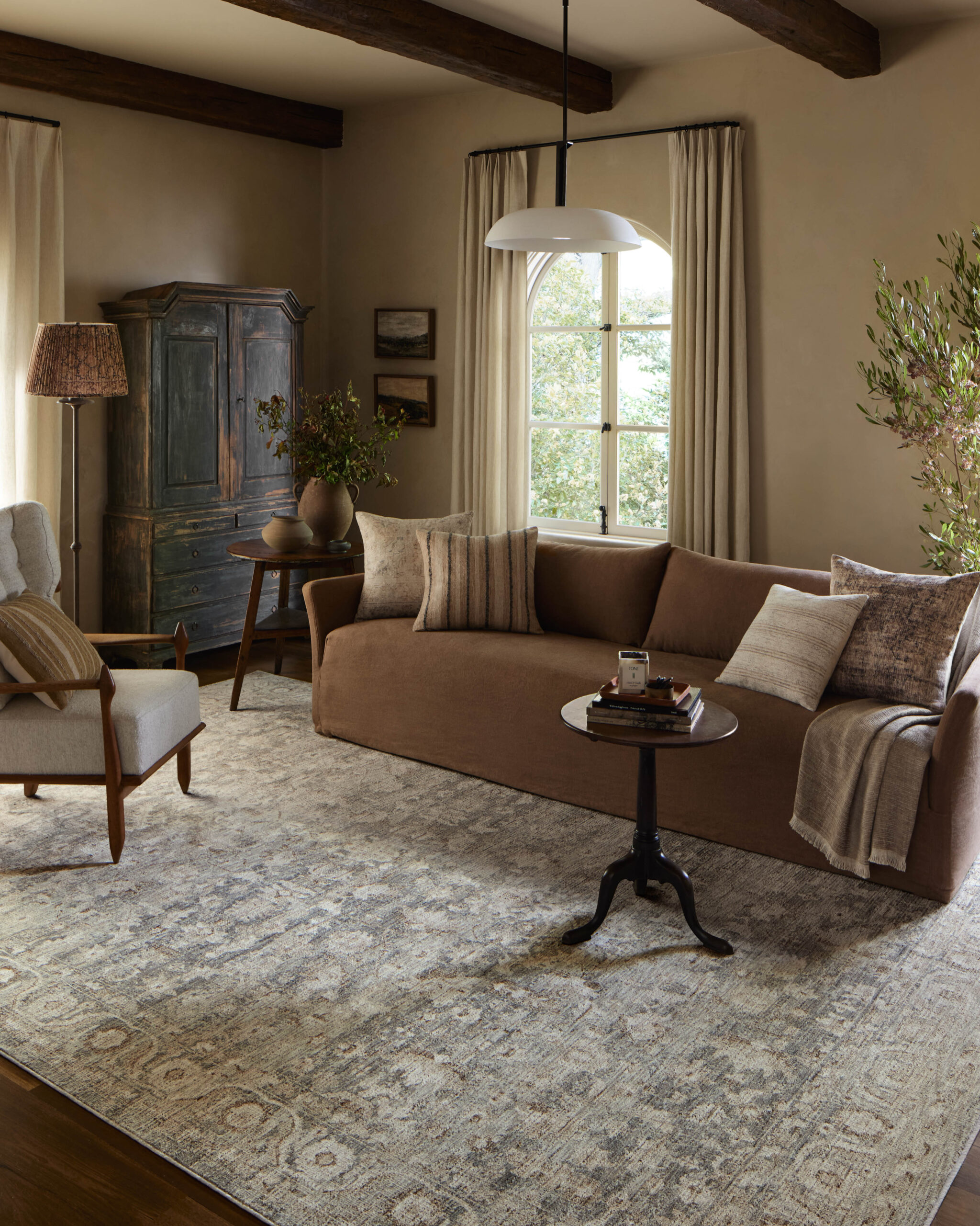 Amber Lewis x Loloi Slate / Beige Rug