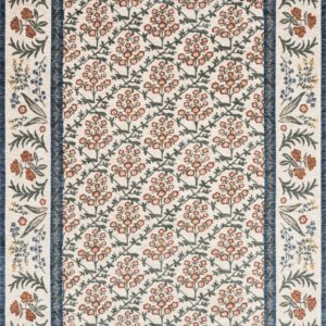 Rectangle Rifle Paper Co. x Contemporary Beige Rug