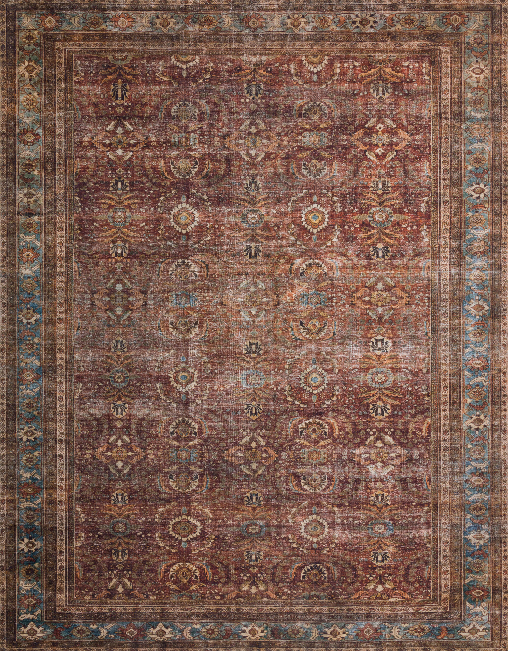 Loloi II Layla Brick Brick / Blue Rug