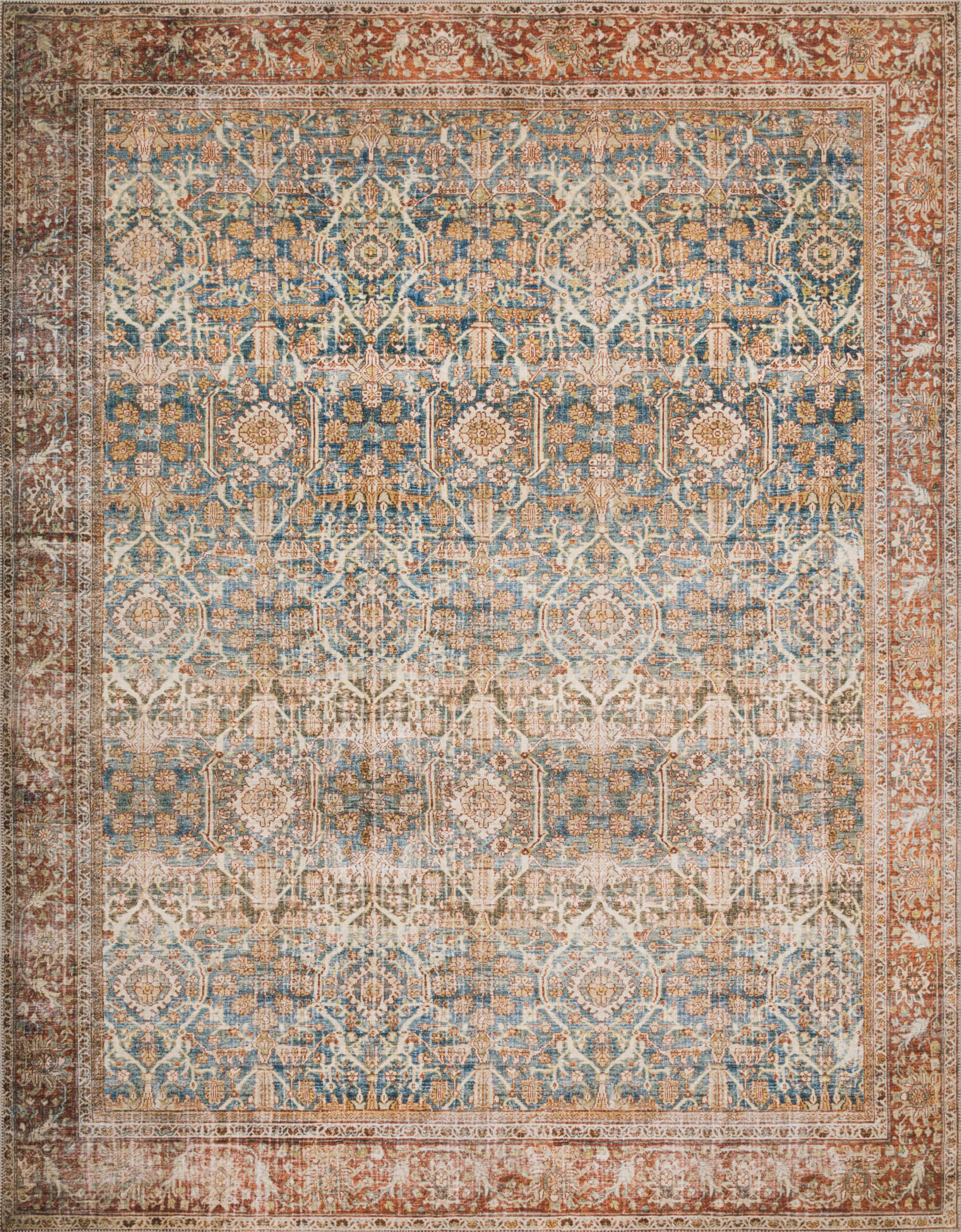 Loloi II Layla Ocean Ocean / Rust Rug