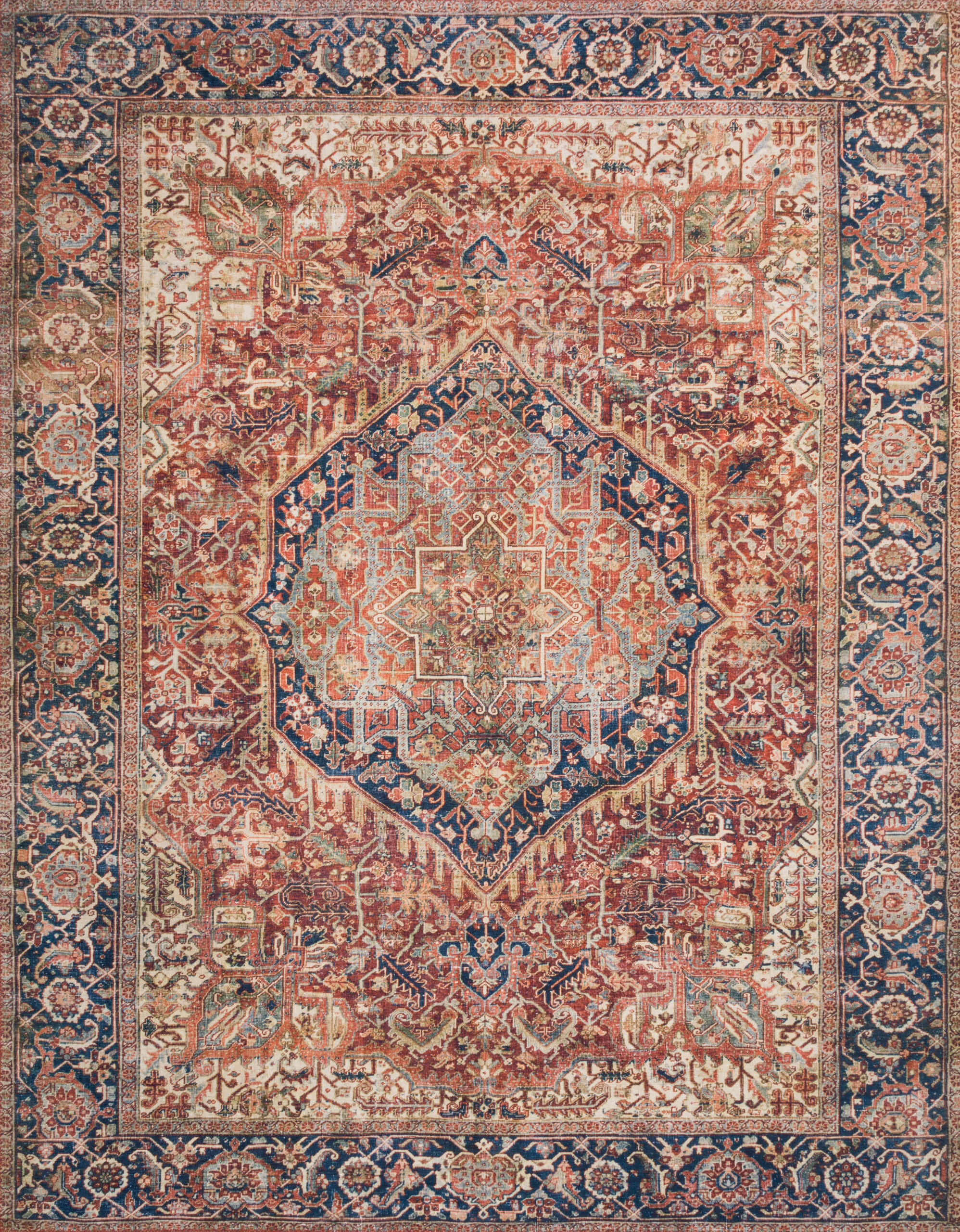Loloi II Layla Red Red / Navy Rug