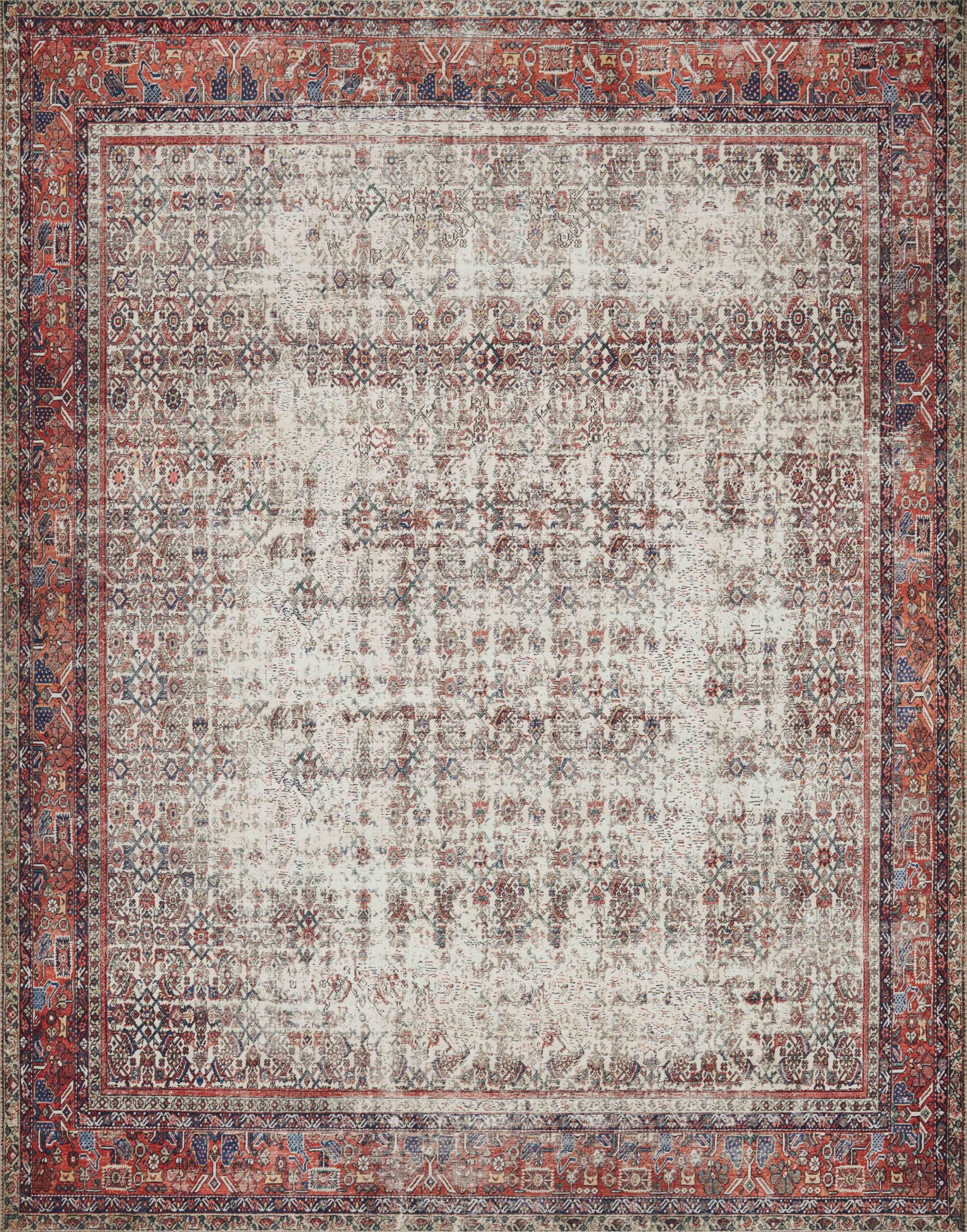 Loloi II Layla Ivory Ivory / Brick Rug
