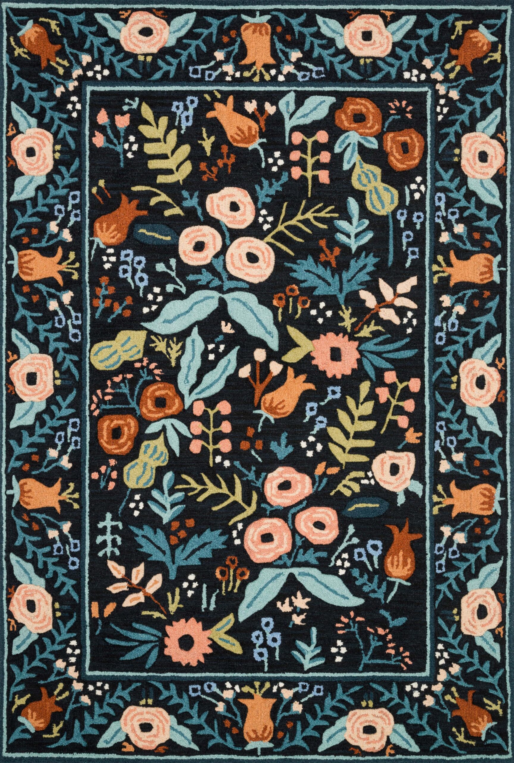 Rifle Paper Co. x Modern Black Rug