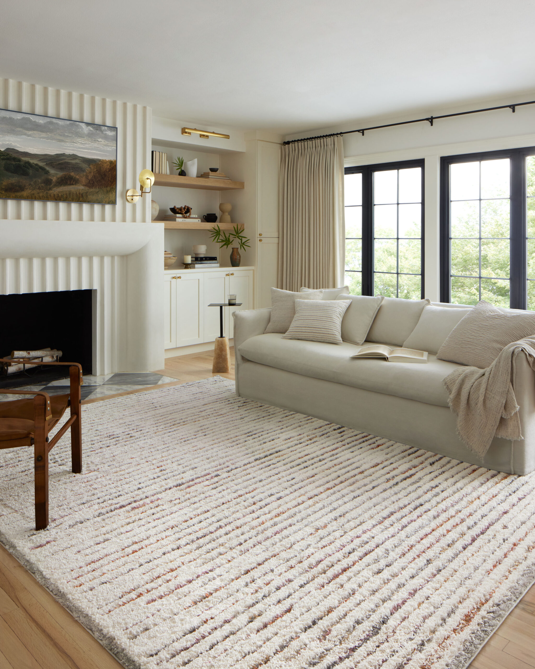 Loloi Levitt Shag Ivory Ivory / Multi Rug