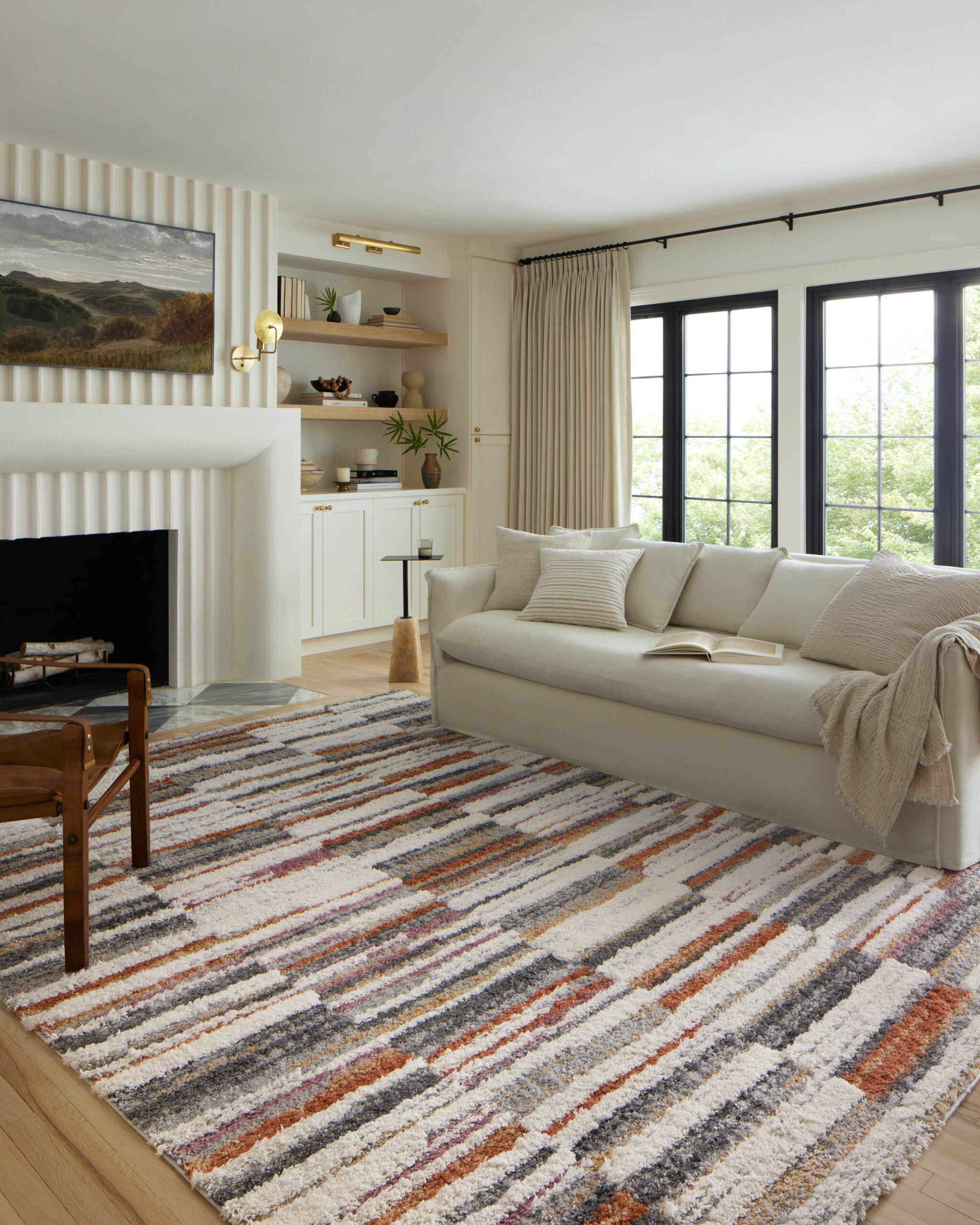 Loloi Levitt Shag Ivory Ivory / Sunset Rug