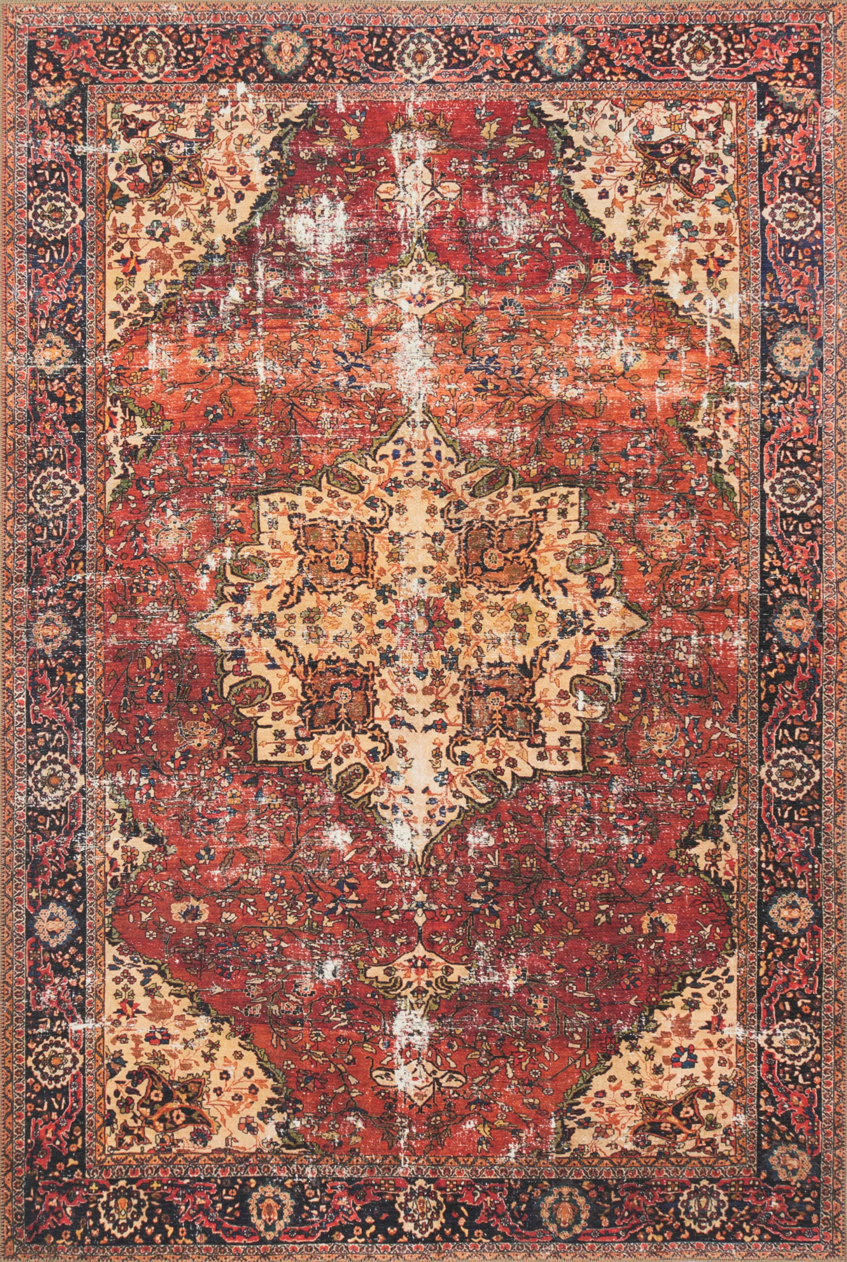Loloi II Loren Red Red / Navy Rug