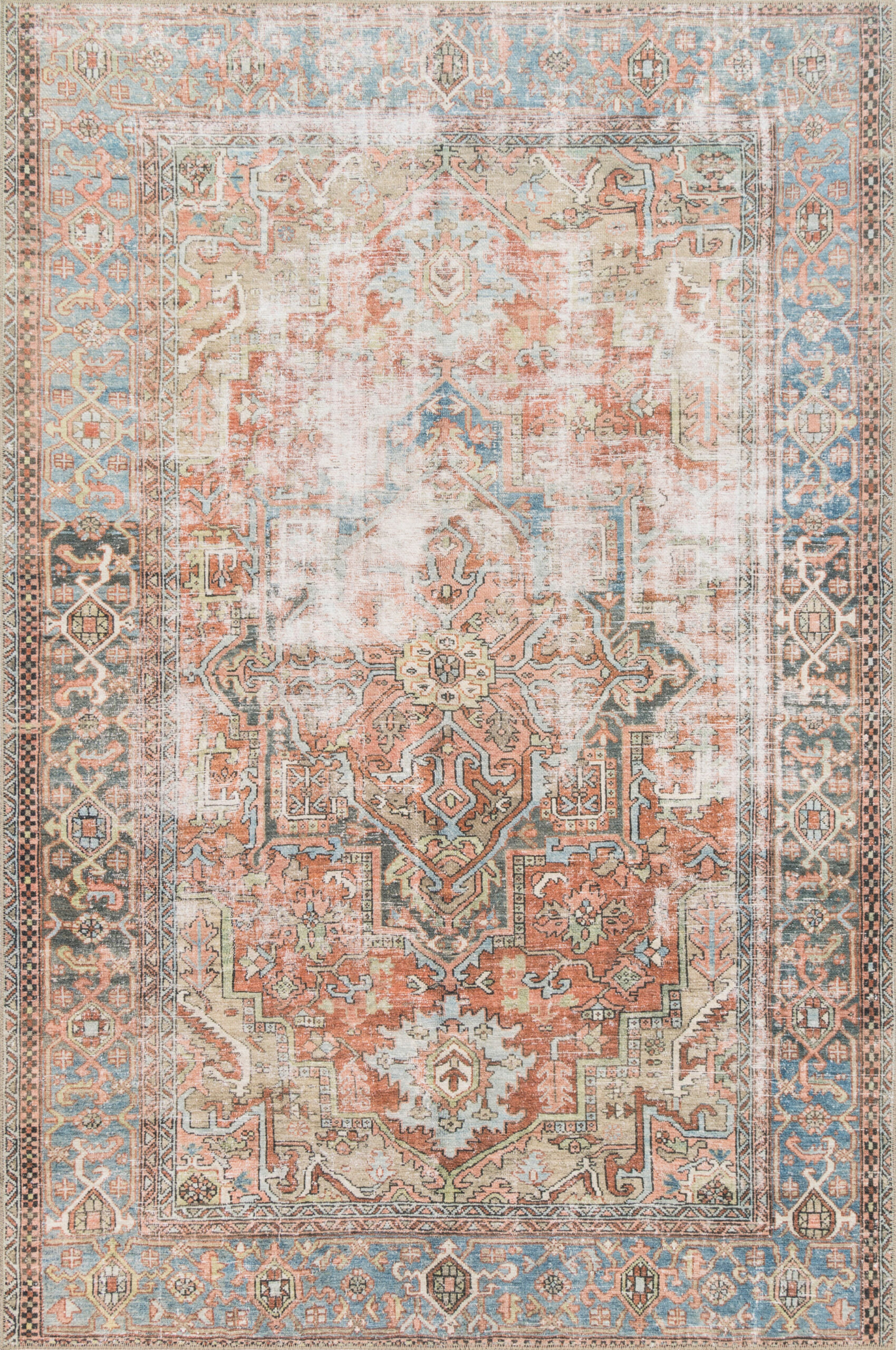 Loloi II Loren Terracotta Terracotta / Sky Rug