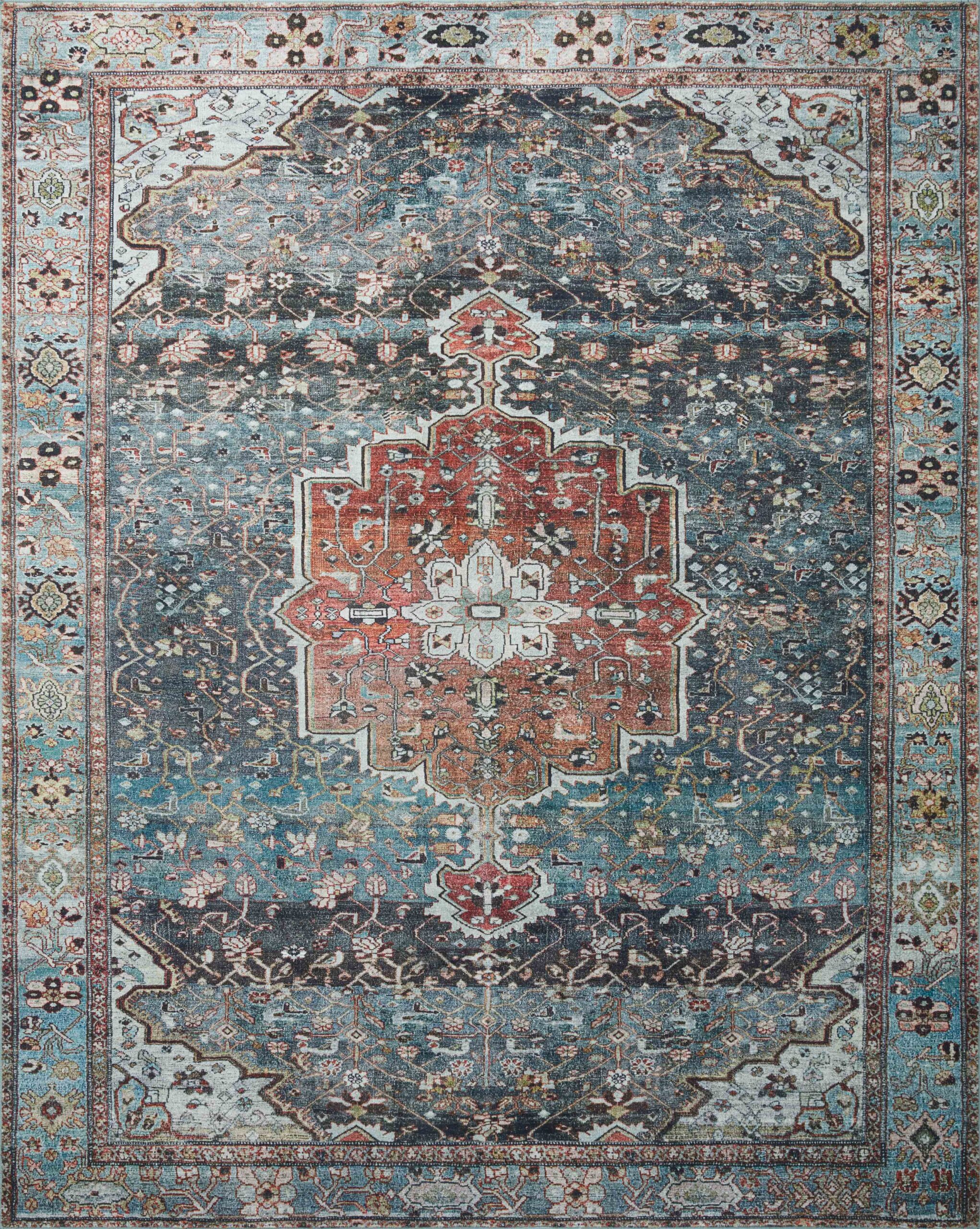 Loloi II Margot Ocean Ocean / Brick Rug