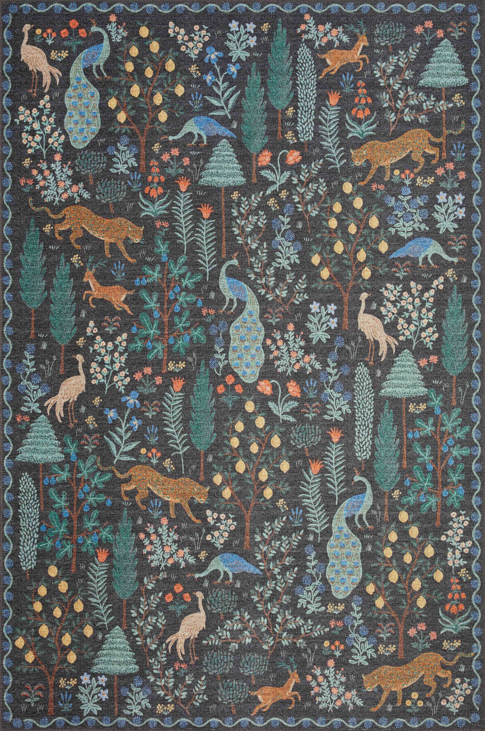 Rifle Paper Co. x Loloi Menagerie Collection Forest Design Rug