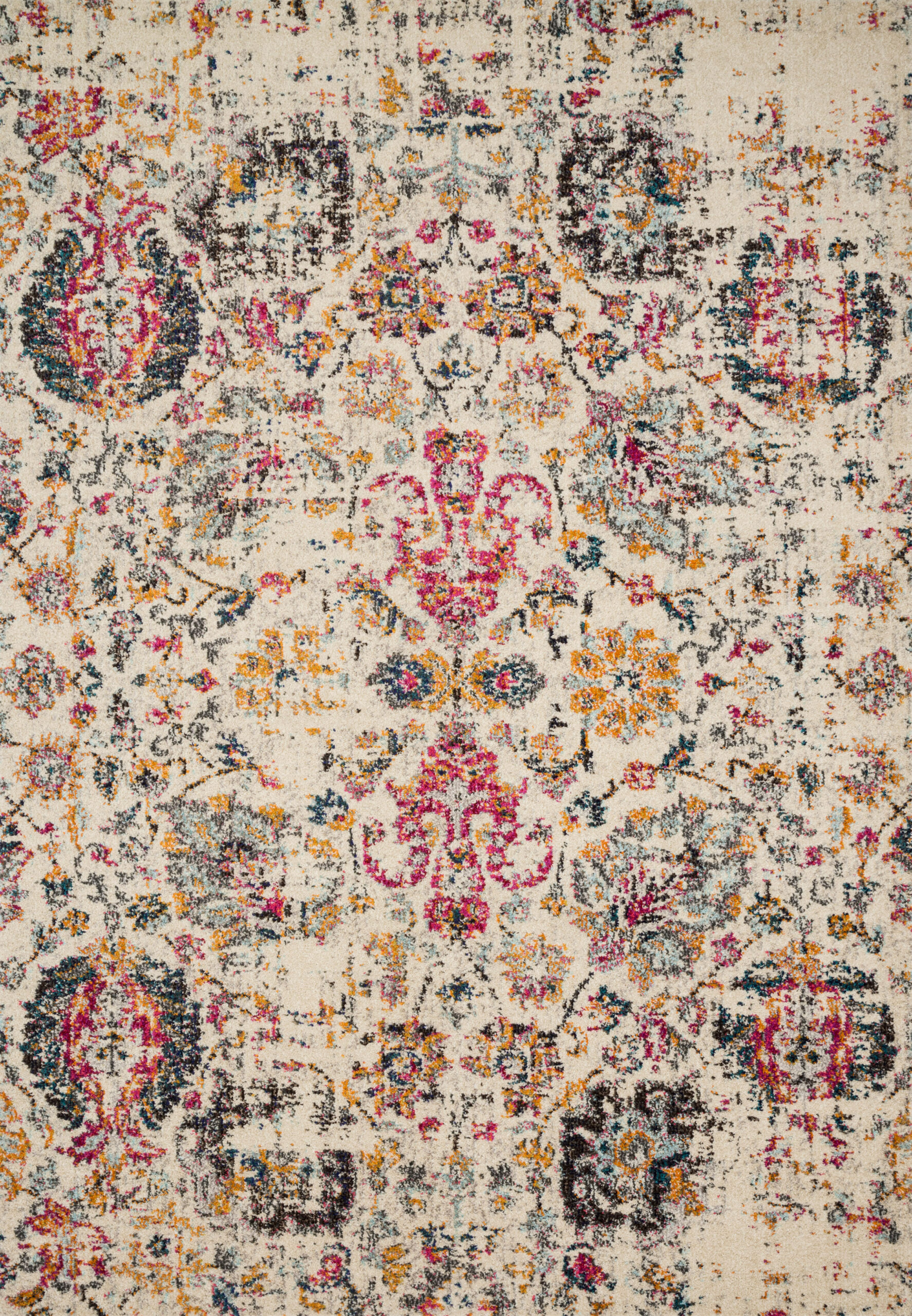 Loloi II Nadia Ivory / Aqua Modern Area Polypropylene Rug