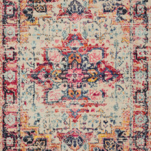 Loloi II Nadia Ivory / Aqua Durable Power-Loomed Area Rug