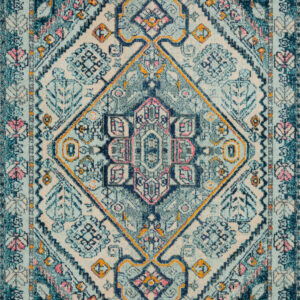 Loloi II Nadia Ivory / Aqua Polypropylene Multi Color Rug