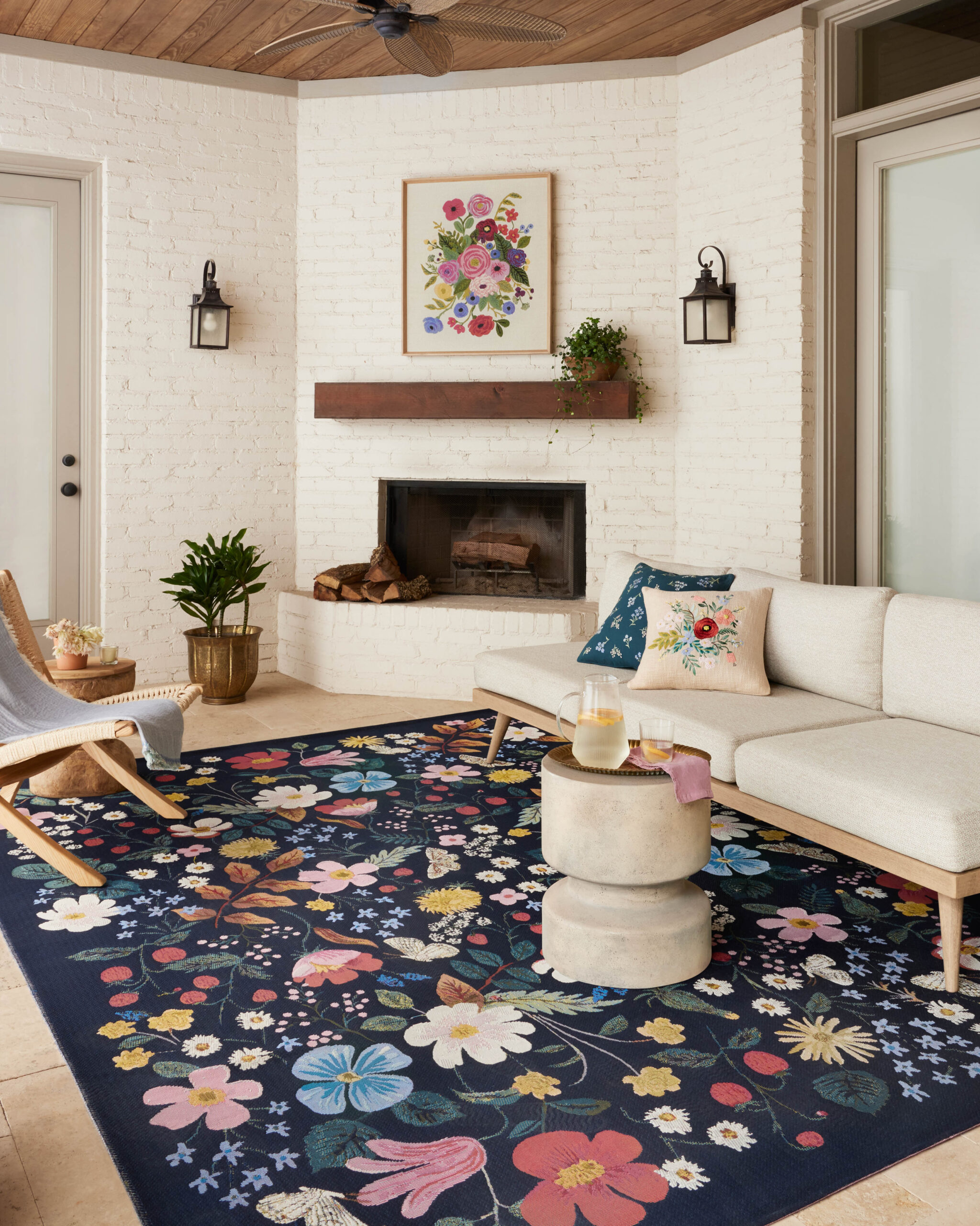 Rifle Paper Co. x Loloi Perennial Collection Floral Indoor Outdoor Rug