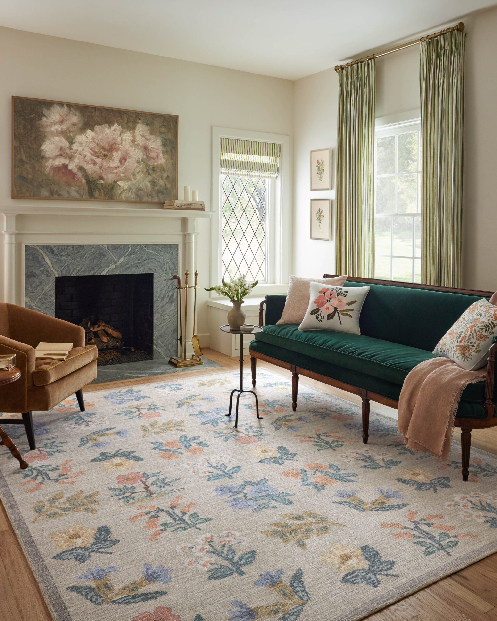 Floral Rifle Paper Co. x Loloi Rosa Collection Power-Loomed Area Rug