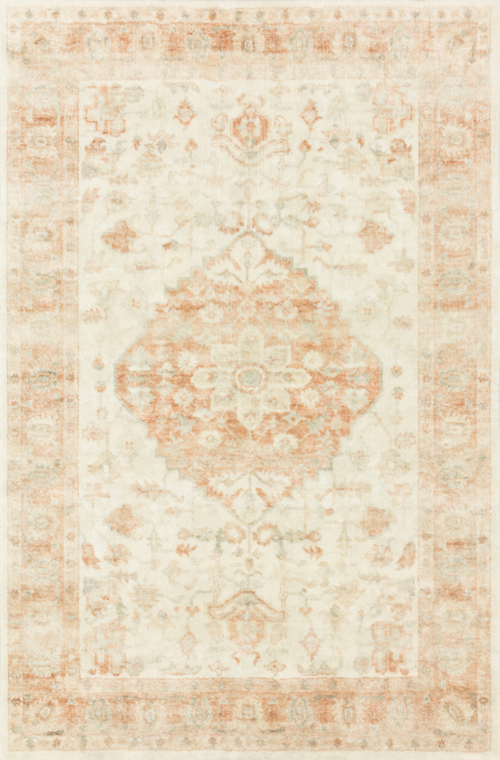 Loloi II Rosette Ivory Ivory / Terracotta Rug