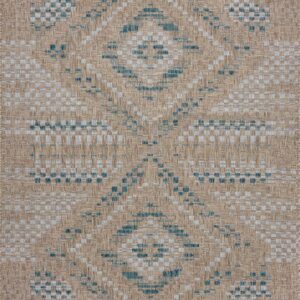 Amber Lewis x Loloi Natural / Aqua Rug