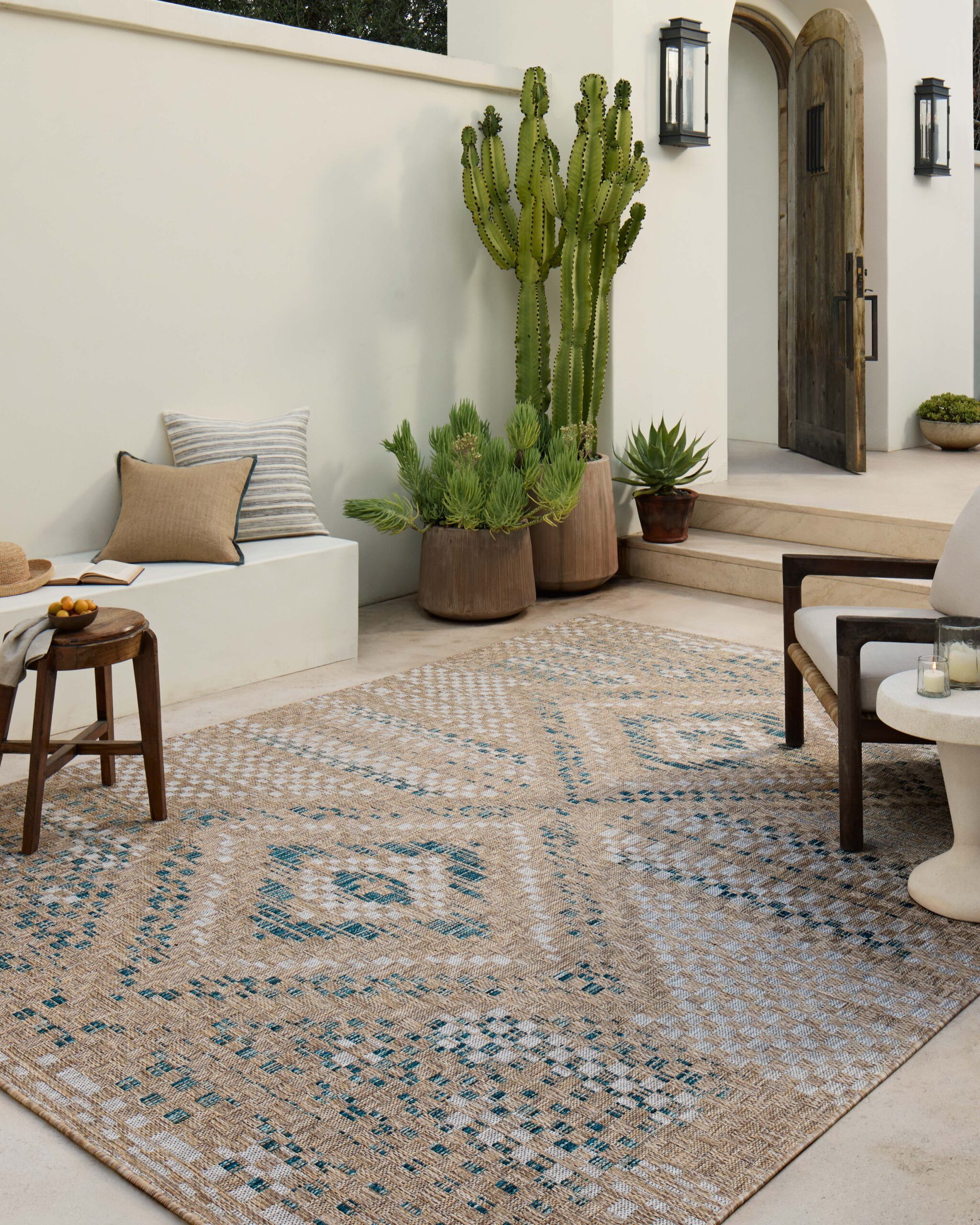 Amber Lewis x Loloi Natural / Aqua Rug