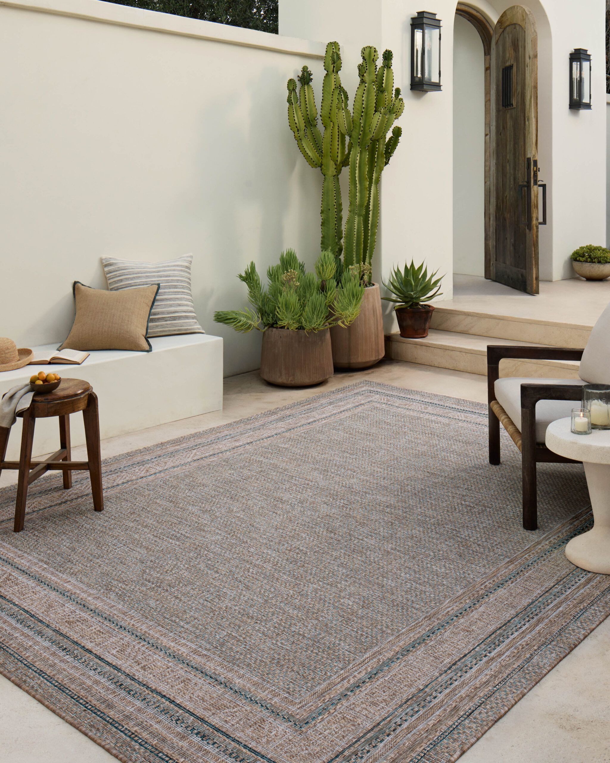 Amber Lewis x Loloi Natural / Teal Rug
