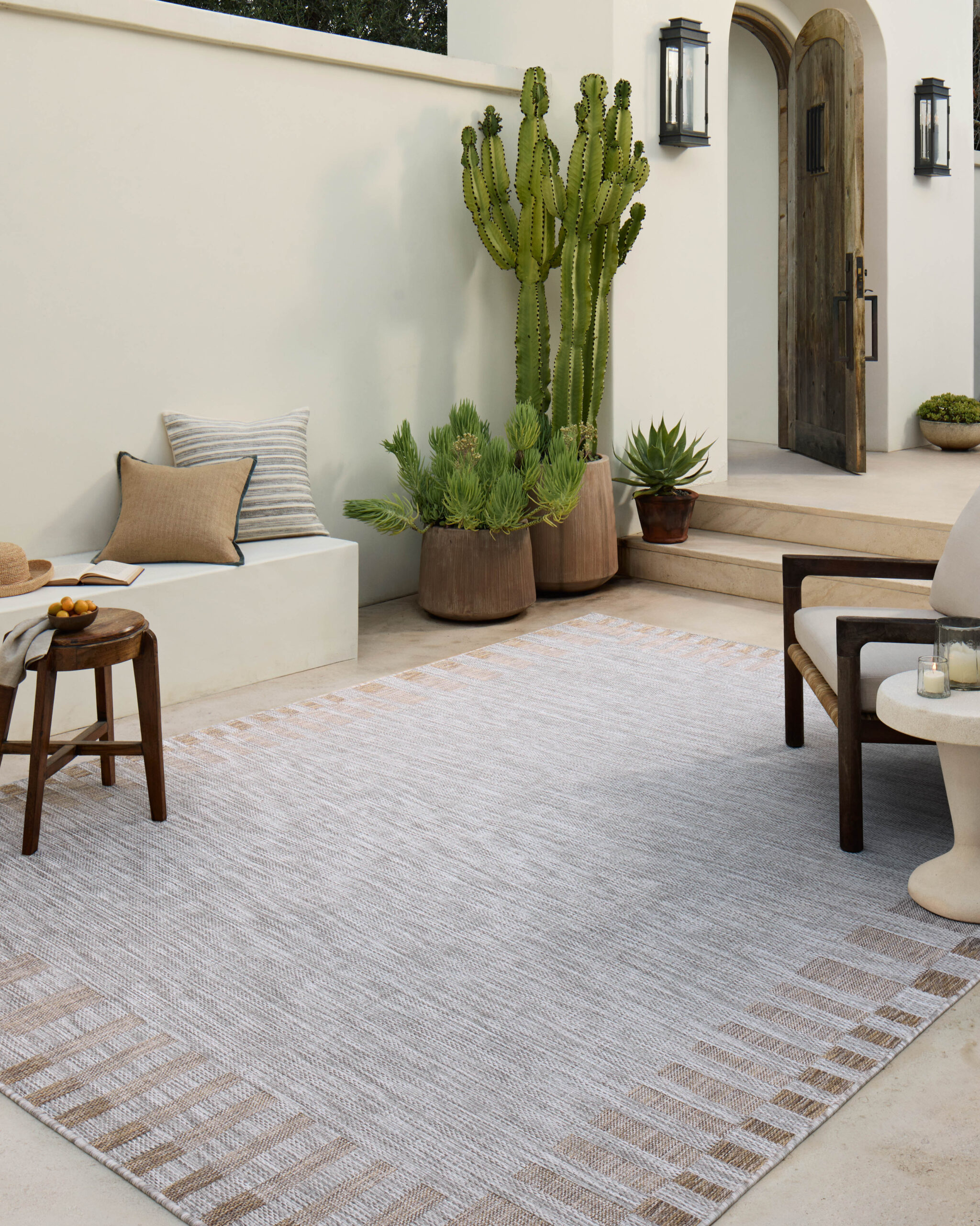 Amber Lewis x Loloi Silver / Natural Polypropylene Area Rug