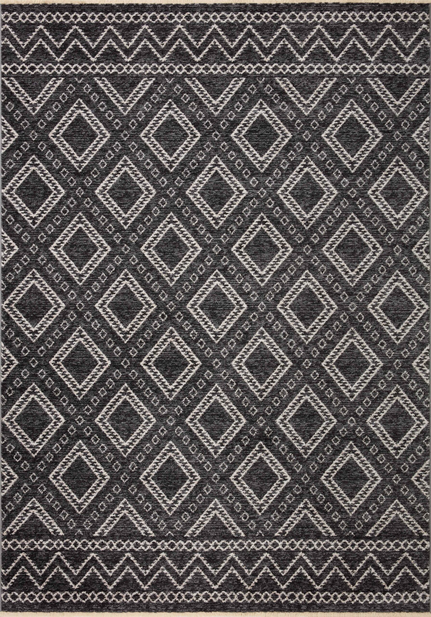 Loloi II Vance Charcoal / Dove Diamond Shaped Area Rug