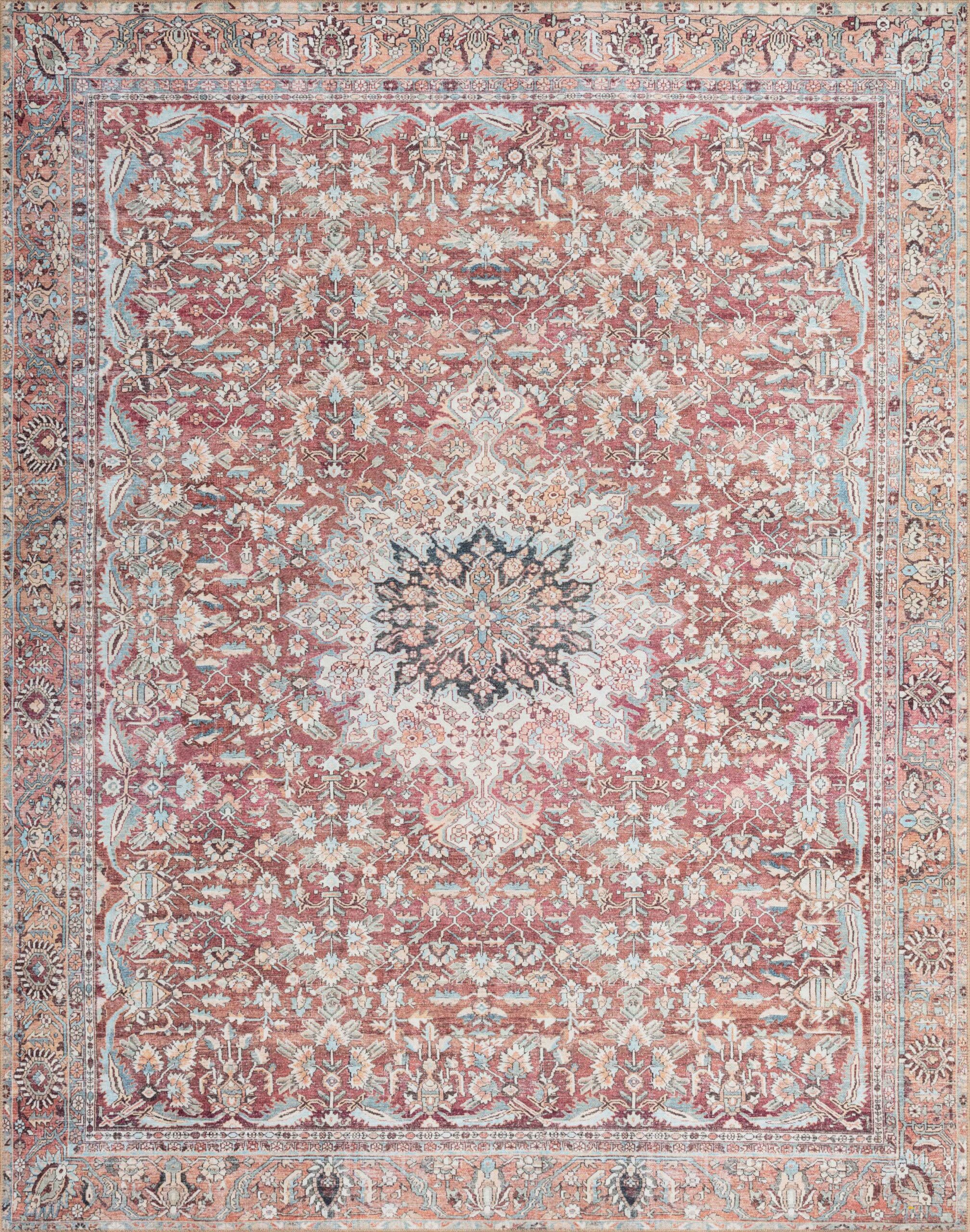 Loloi II Wynter Tomato Tomato / Teal Rug