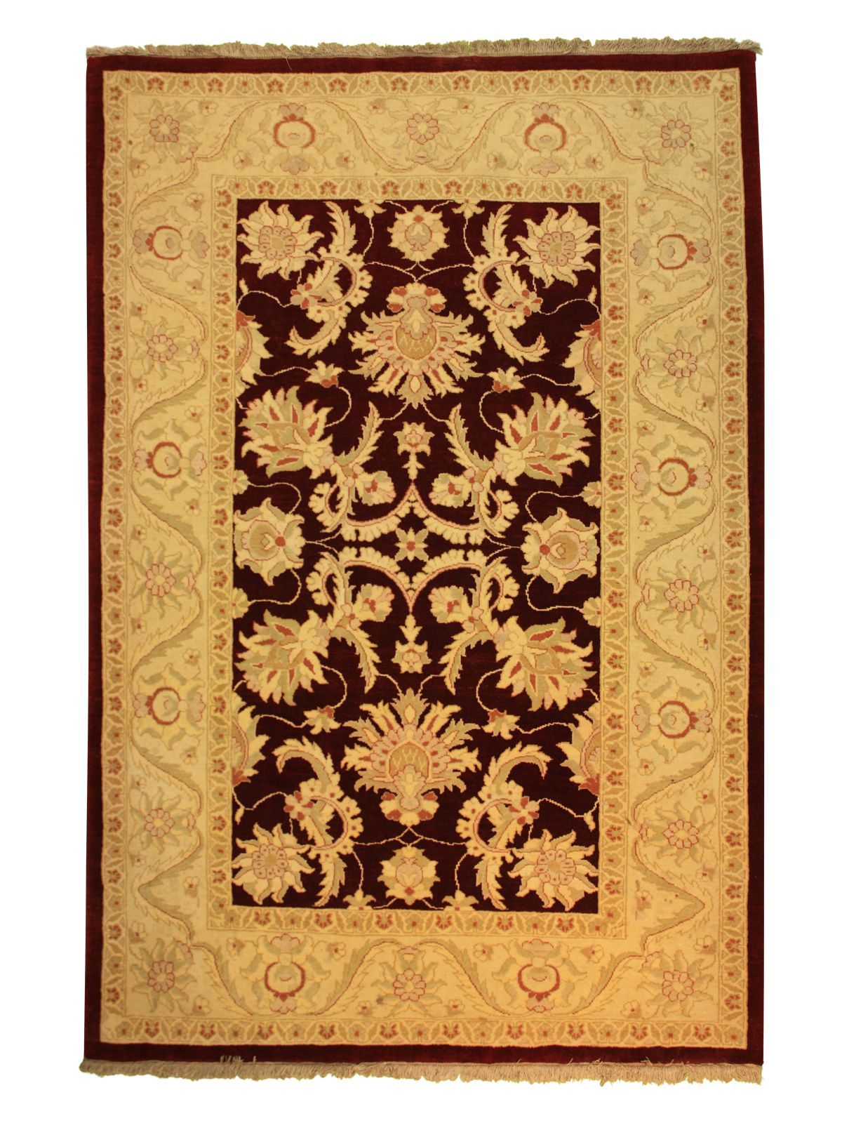 Traditional  Rectangle WOOL SULTANABAD Hand Made Burgundy Rug