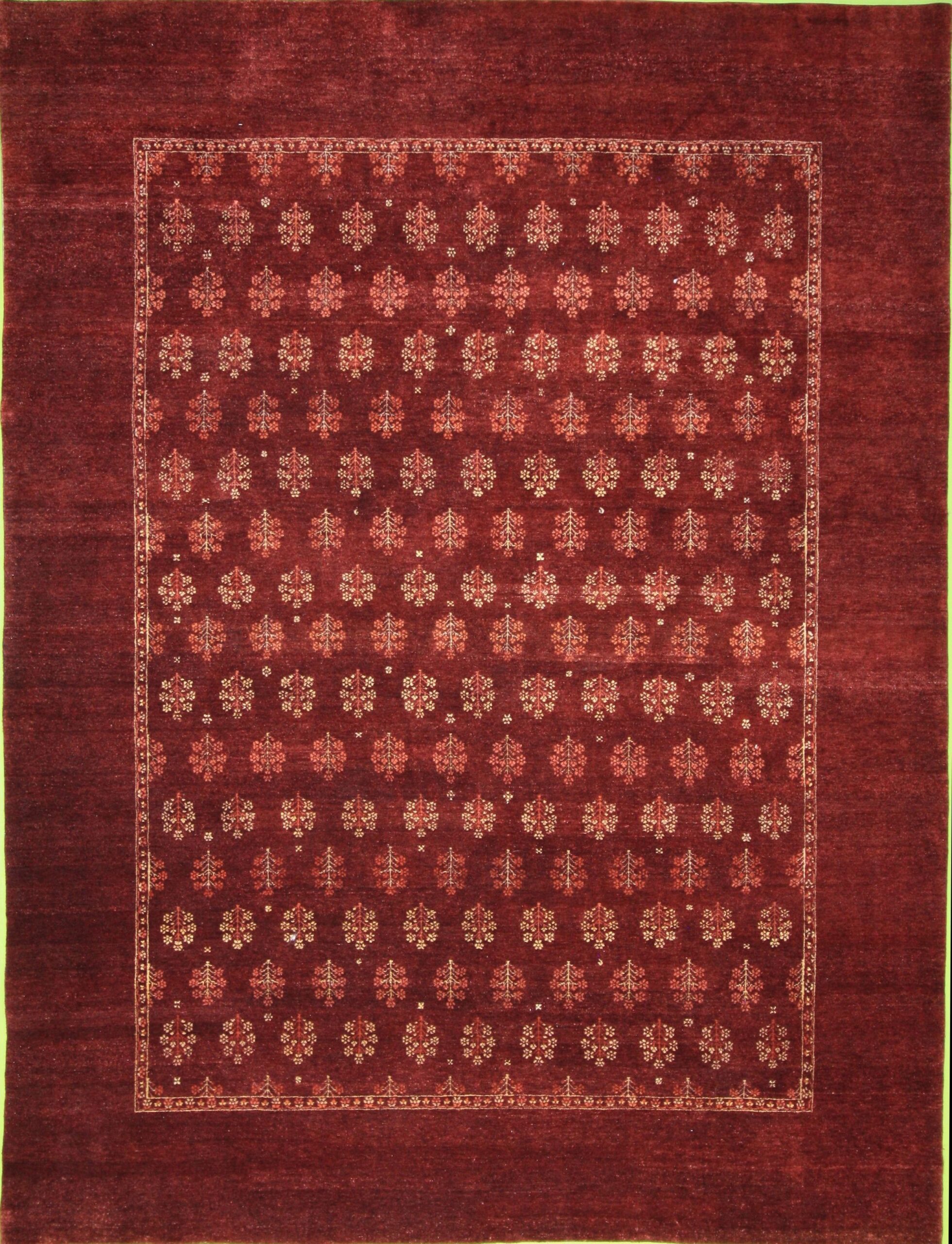 Transitional  Rectangle WOOL Agra Hand Made Red Dk Rug