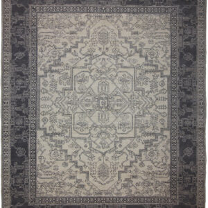 Traditional  Rectangle WOOL Heriz Hand Made Ivory Rug