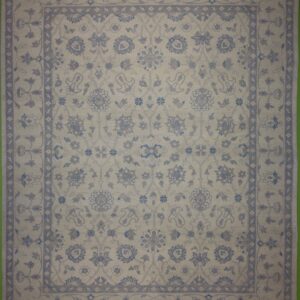Traditional  Rectangle WOOL Indo-Kashan Hand Made Ivory Rug