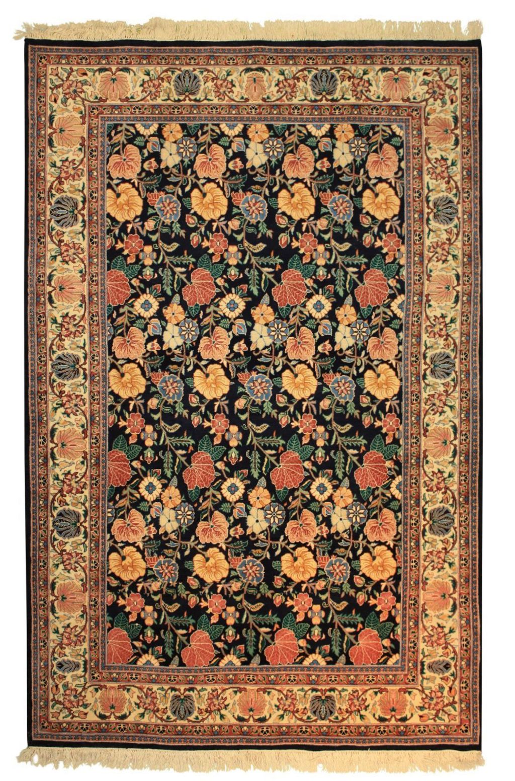 Traditional  Rectangle WOOL Agra Hand Made Blue Rug