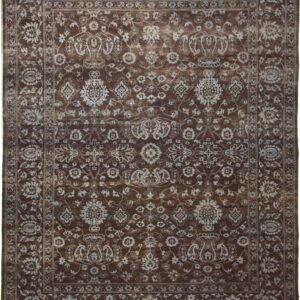 Traditional  Rectangle WOOL Traditional Hand Made Brown Dk Rug