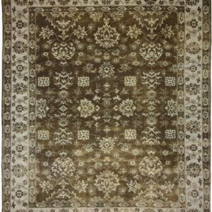 Traditional  Rectangle WOOL Traditional Hand Made Brown Rug