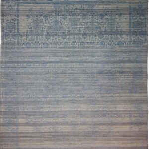 Transitional  Rectangle WOOL / SILK Modern Hand Made White Rug