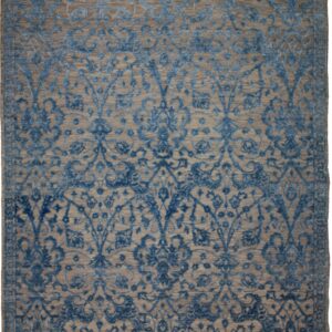 Transitional  Rectangle WOOL / SILK Transitional Machine Made Gray Rug