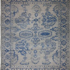 Transitional  Rectangle WOOL Indian Hand Made Blue Lt Rug