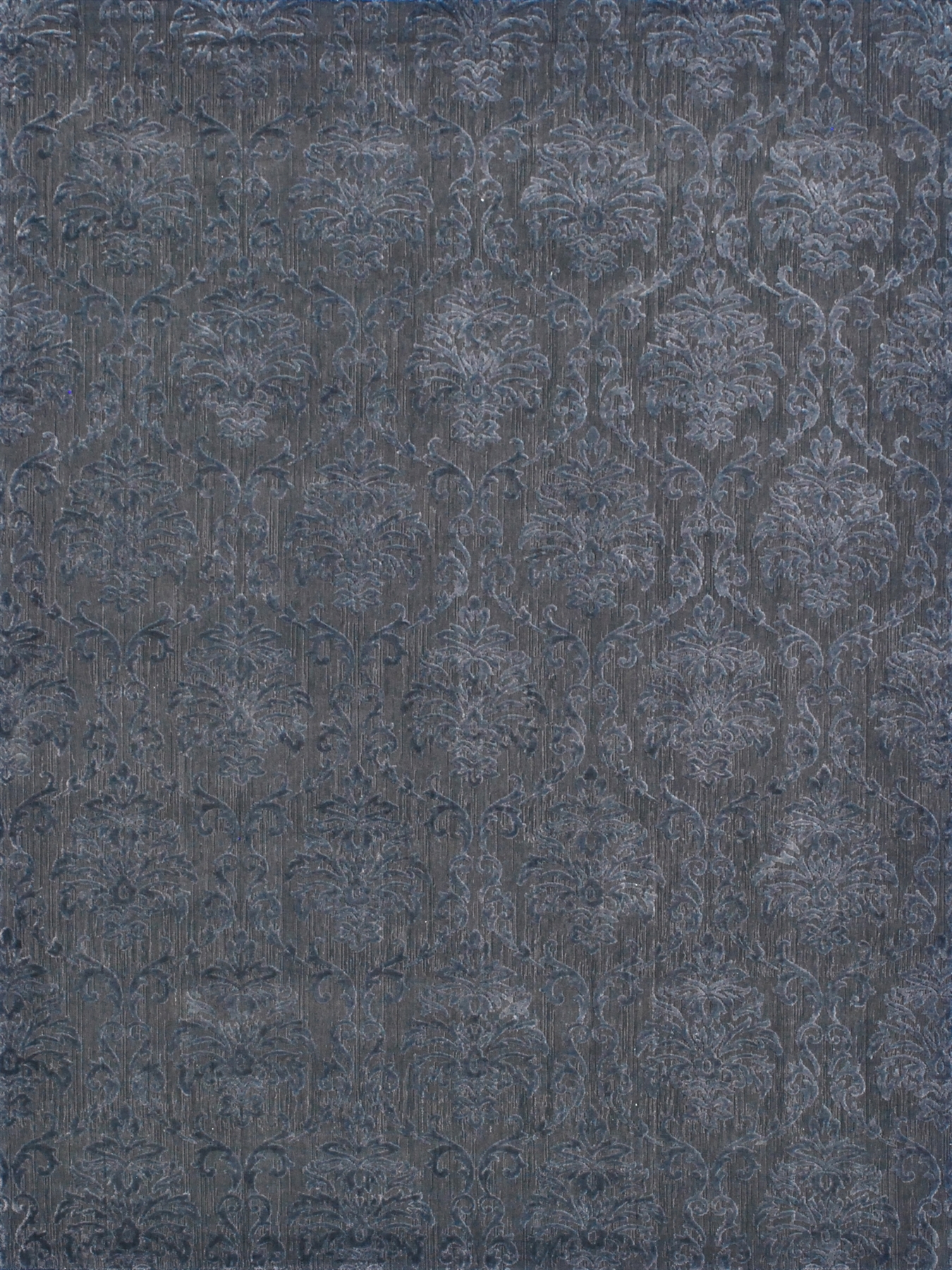 Transitional  Rectangle ART. SILK / WOOL VINTAGE Hand Loomed Black Rug