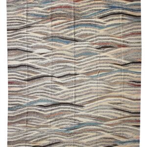 Contemporary > Circles/Waves  Rectangle WOOL Modern Hand Made Beige Rug