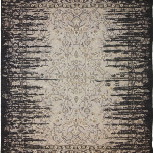 Transitional  Rectangle WOOL Transitional Hand Made Silver Rug