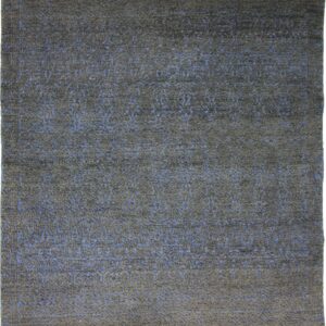 Transitional  Rectangle WOOL Indian Hand Made Blue Dk Rug