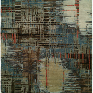 Contemporary  Rectangle WOOL Modern Hand Made Multi Rug