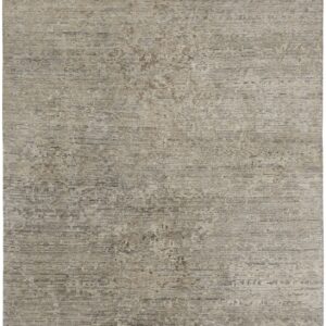 Contemporary  Rectangle WOOL / Viscose Modern Hand Made Cream Rug