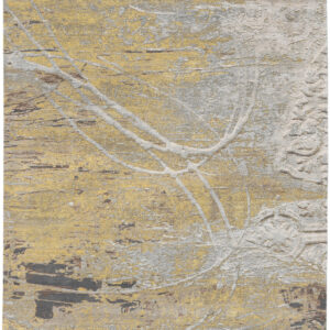 Contemporary  Rectangle WOOL / SILK Modern Hand Made Gray Rug