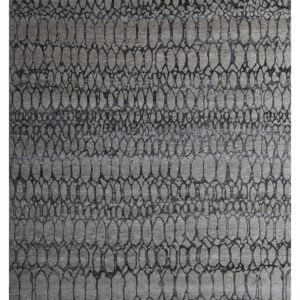 Contemporary Animal Print Animal Skin  Rectangle WOOL Modern Hand Made Gray Rug