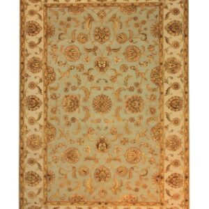 Traditional  Rectangle WOOL / SILK Indian Hand Made Blue Lt Rug